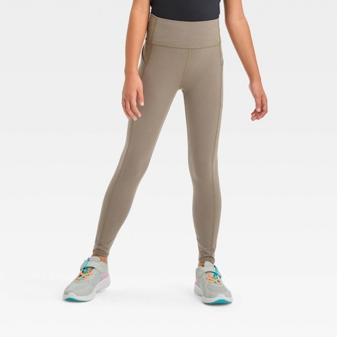 Girls' Performance Pocket Leggings - All In Motion™ Charcoal Gray S : Target