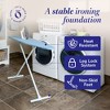 Homz T-Leg Clothes Ironing Board, Compact Foldable Standard Size Adjustable Height with Foam Pad & Cotton Cover, Light Blue - 4 of 4