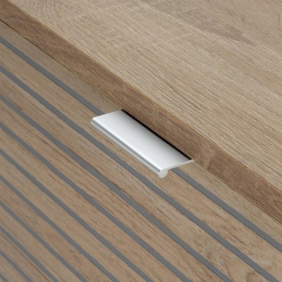 Merk Light Brown Wood 2-Drawer Nightstand
