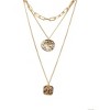 Hollywood Sensation Three Layered Necklace with Coin Pendant 16 Inches Gold - 3 of 4