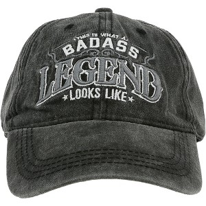 Pavilion Gift Company - Badass - Black Washed Cotton Twill Hat - Hats - 1 of 1