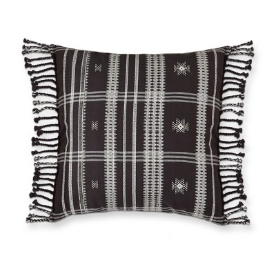 18x18 Hand Woven Rust Geo Stripe Outdoor Pillow Polyester With Polyester  Fill By Foreside Home & Garden : Target