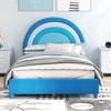 Tangkula Kids Twin Platform Bed Frame Upholstered Twin Size Bed w/ Wooden Slats Support - image 3 of 4