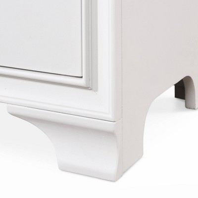 White MDF 2-Drawer Nightstand with USB Charging Station