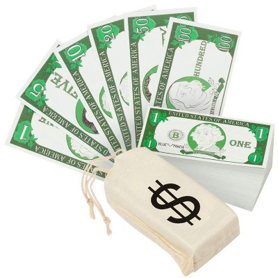 Play Money for Kids - 300-Piece Learning Money with Canvas Bag - $9300 in Pretend Play Counting Money for Schools, Learning to Count, Grocery Stores