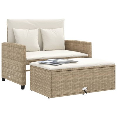 vidaXL Patio Sofa Beige