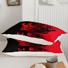 Acoinel 3 Pcs Gradient Crown Truck Lightwight Ultra Soft Comforter Set with 2 Pillowcases, QUEEN, Red - 4 of 4
