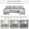 Whisen 109.5" Convertible Sofa Bed, Modern U-Shaped Sofa, Upholstered Couch with Storage Boxes & Pockets, Cup Holders - 3 of 4