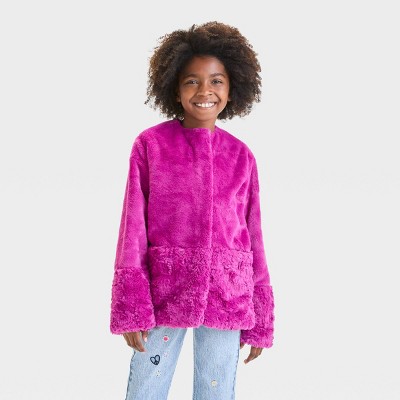 Hot Pink Faux Fur Coat – JUST DREW