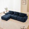 QingMoon 117" L-Shaped Sectional Sofa, Corduroy 3-Seater Couch with Pearl-like Piping and Tufted Design for Living Room and Apartment, No Assembly - 2 of 4