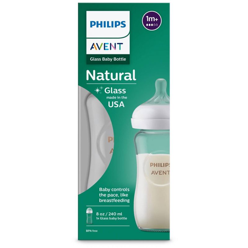 Philips Avent Glass Natural Baby Bottle with Natural Response Nipple - 8oz, 3 of 20