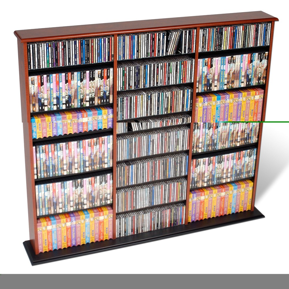 Photos - Display Cabinet / Bookcase Triple Width Wall Storage Cherry & Black - Prepac