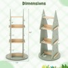 Infans Kids Rotating Bookshelf 4 Tier Tree Shape Revolving Bookcase 360° Display Rack - 2 of 4
