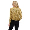 Anna-Kaci Women's Sequin Bomber Jacket with Zipper Front and Ribbed Trim - 4 of 4