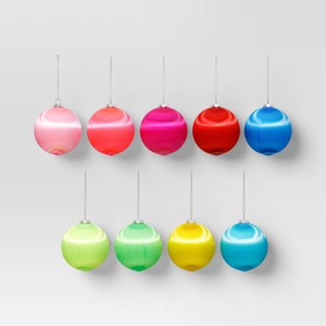 9ct 90mm Christmas Thread Wrapped Ornament Set Yellow/Pink/Green/Blue/Red - Wondershop™ - 1 of 3