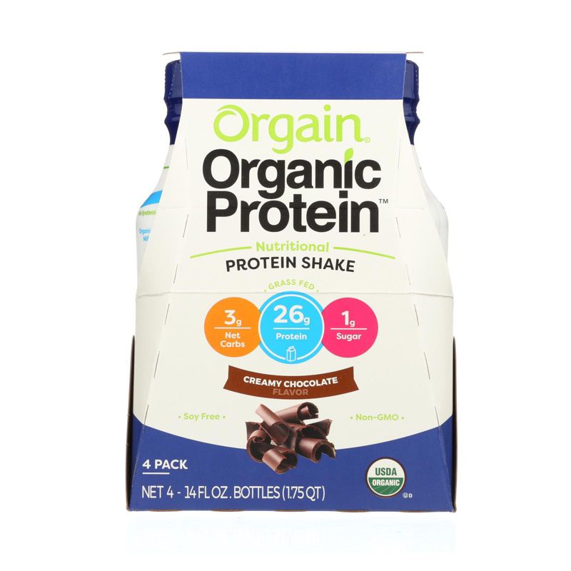 Orgain Organic Creamy Chocolate Nutritional Protein Shake - Case of 12/14 oz, 2 of 7