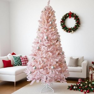 Artificial Christmas Tree, Slim Profile with Warm-Dense Tips, Festive Decor for Living Room, Hallway, Office—ideas festive decor for holiday cheer - 1 of 4
