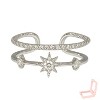 Silver Copper Star & Crystal Modern Women's Stackable Ring - 3 of 4