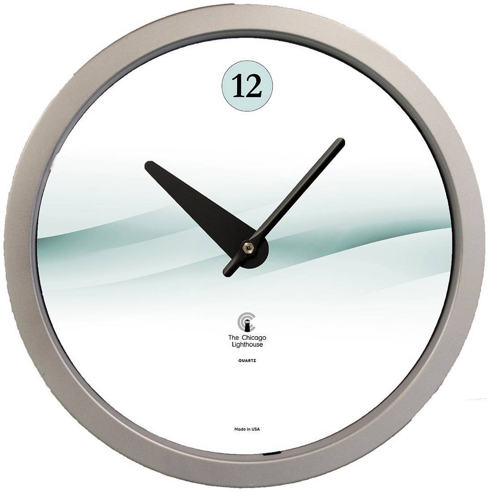 Photos - Wall Clock 14.5" Waves Splash of Teal Contemporary Body Quartz Movement Decorative Wa