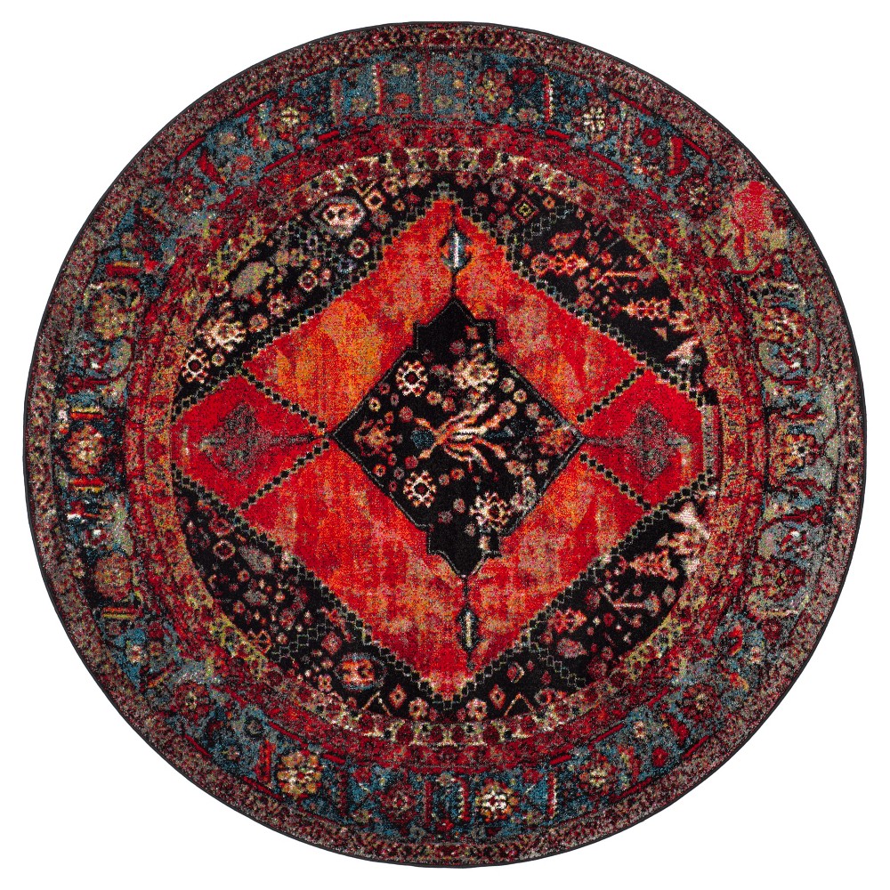 Orange Solid Loomed Round Area Rug - (6'7in Round) - Safavieh