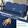 Tangkula 3-Seat Patio Swing Chair w/ Adjustable Canopy Thickened Cushions Pillow Outdooor - 3 of 4
