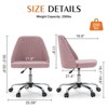 NicBex Adjustable Height Armless Home Office Desk Chairs with Universal Wheels for Work Study Vanity - 3 of 4