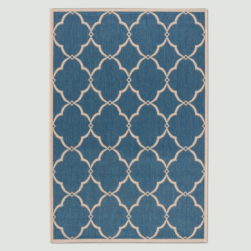 4'X6' Cordia Outdoor Rug Blue/Cream - Safavieh