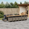 vidaXL 17 Piece Patio Dining Set with Cushions Gray Poly Rattan - 2 of 4