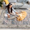 Vintage Floral Print Area Rug,Traditional Washable Indoor Boho Carpet Low Pile Non-Shedding Floor Mat with Non-Slip Rubber Backing - 4 of 4