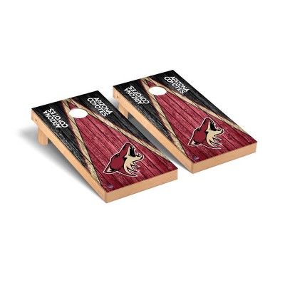 NHL Arizona Coyotes Premium Cornhole Board Weathered Triangle Version