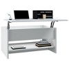vidaXL Modern Coffee Table in White with Hidden Storage, Liftable Design, Made from Resistant, Moisture-Resistant Engineered Wood - 3 of 4