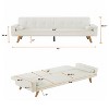 MYINDA Mid-Century Velvet Chesterfield Sofa Couch Bed, Modern Love Seats Sofa Furniture, for Living Room Apartment,Yellow - 2 of 4