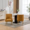 SEYNAR Modern Glam PU Leather Dining Chair or Vanity Chair Set of 4 with Rear Handle - 3 of 4