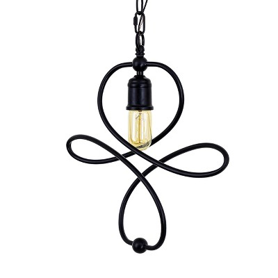 Yosemite Home Decor Belt 1-Light Orbital Geometric Pendant in Matte Black Finish