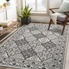 Washable Vintage Geometric Rug Non Slip Low Pile Rug Soft Throw Floor Cover Foldable Indoor Carpet for Living Room Bedroom Playroom Nursery - 3 of 4