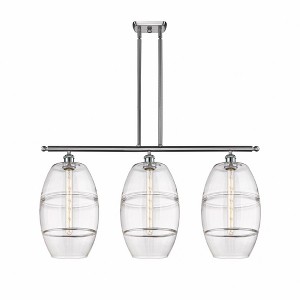 Vaz - 3 Light Stem Hung Island In Industrial Style-19 Inches Tall and 36.5 Inches Wide - 1 of 1