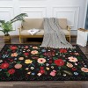 Vintage Floral Area Rug - Machine Washable Large Non-Slip Low Pile Soft Carpet for Living Room, Bedroom, Dining Room, Farmhouse, Nursery Apartment - 2 of 4