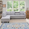 Grey White Flannel 3-Piece Sofa Living Room Sofa Set - 2 of 4