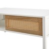 NicBex Modern 40.16" Rectangle Coffee Table with Rattan Woven Door Panels and Metal Legs for Living Room and Office - 4 of 4