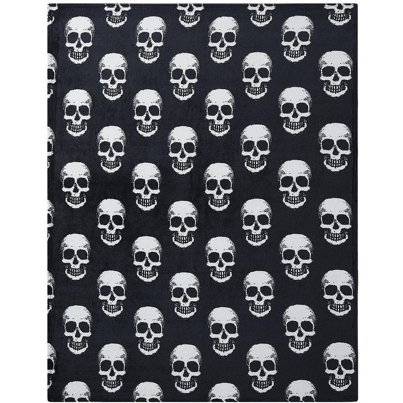 Kate Aurora Oversized Halloween Spooky Skeleton Skulls Plush Fleece Throw Accent Blanket - 50 in. W x 70 in. L, 5 of 6
