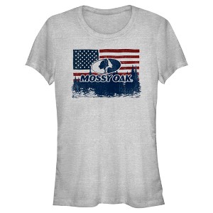 Junior's Mossy Oak American Flag Landscape Logo T-Shirt - 1 of 4