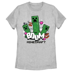Women's Minecraft Creepers Boom Logo T-Shirt - 1 of 4