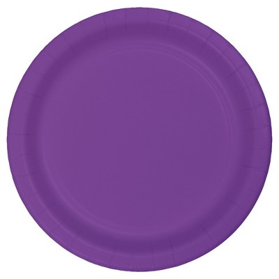  Amethyst Purple 7" Dessert Plates - 24ct 