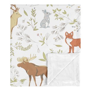 Sweet Jojo Designs Gender Neutral Baby Security Blanket Woodland Toile Multicolor - 1 of 4