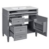 Akoasm 36 in. W Modern Single Sink Bathroom Vanity with 2 Drawers and a Tip-out Drawer-Grey - 2 of 4