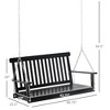 2-Seater Hanging Porch Swing Outdoor Patio Swing Chair Seat with Slatted Build and Chains, 440lbs Weight Capacity - 3 of 4