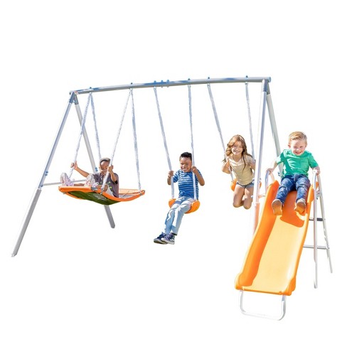 Sportspower Gladstone Metal Swing And Slide Set - Gray/orange : Target