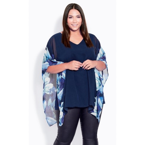 Avenue Studio  Women's Plus Size Longline Blouse - Teal - 26w/28w