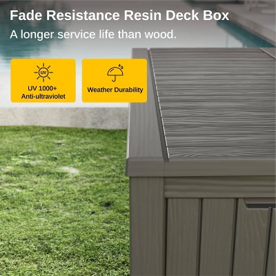 Gray 150 Gallon Lockable Weather-Resistant Plastic Deck Box