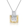 Guili Sterling Silver Cubic Zirconia Yellow Frame Necklace - 2 of 2